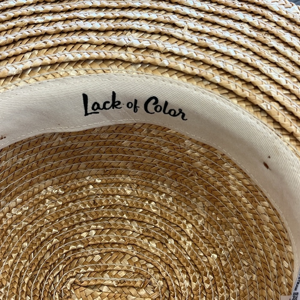 Lack of Color Stylish Straw Sun Hat with Black Band and bow. 57 CM size. - Picture 5 of 5